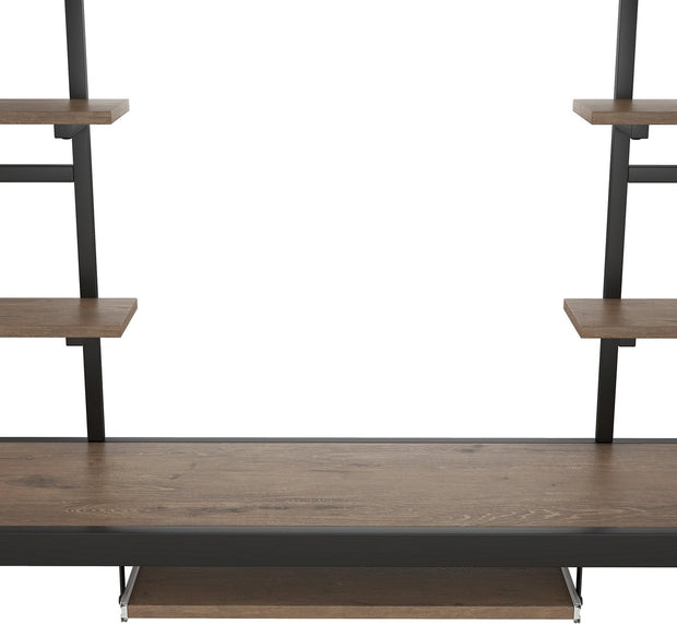 Kinderbed - Zonder Matras - Zonder Stoel - Metalen Bedframe met Bureau en Twee Boekenplanken - Geschikt voor Kinderen - Tieners en Volwassenen - 140x200 cm - Zwart