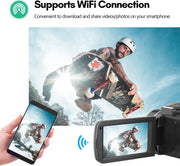 4K Ultra HD - Handycam Camcorder - 2 in 1 Set Met Externe Microfoon - 42 megapixels HD-digitale camera 18X digitale zoom 3,0 inch scherm met flits - Inclusief 2 Batterijen En Afstandsbediening