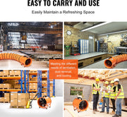 Bouwventilatoren - 145W AC - Axiaalventilator Met 10 M Slang - Bouwventilator Blower - 481 L/S - IndustriëLe Ventilator - Voor Magazijnen - Bouwplaatsen - Fabrieken - Kelders, Keukens