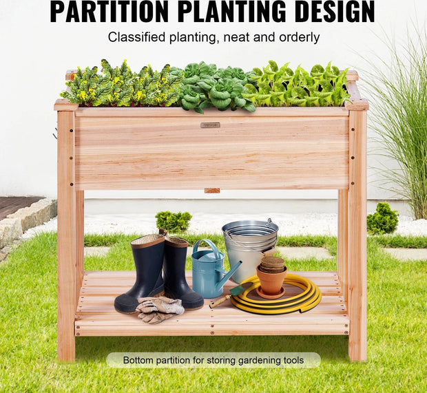 Kweekbak - Kweektafel op poten - Moestuintafel Verhoogd - Kweektafel moestuin - Kruidenbak Op Poten - Kruidenbak Buiten Hout - 86x46x76cm - Hout/100kg Draagvermogen