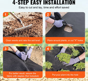 Tuinvlies - Onkruidvlies - Niet-geweven Stof - 3,0 x 30,5 m - 271 g/m2 Pp - Opritdrainagedoek - Voor Opritstabilisatie - Tuinbouw - Landbouw En Drainage - Zwart