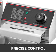 Frituurpan - Frituurpannen - Frituurpan Dubbel - Frituurpan tafel - Frituurpan Groot XXL - Frituurpan Grote Mand - Frituurpan Elektrisch - 2x6L - Frituurmandje -