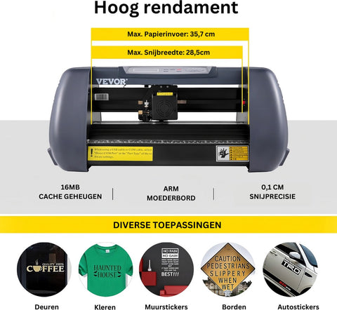 Snijplotter - Plotter Machine - Snijmachine - 14 Inch - 800 mm per Seconde - 16 MB Geheugen - Herhalingsnauwkeurigheid: 0,0004 - Vinyl Snijmachine - Blauw