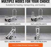 Steekwagen - Trolley - Aluminium Opvouwbare Steekwagen - Inklapbare kar - Handtruck - 800lbs - Transport - Magazijn - 2 in 1 model - Laadvermogen 362,87 kg