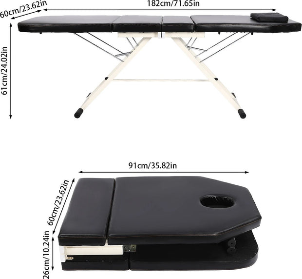 Luxe Therapeutisch Massagetafel – Verstelbaar, Ergonomisch & Comfortabel – Massagebed - Behandeltafel - Behandelbank - Voor Thuis & Professioneel Gebruik - Opvouwbaar - Wit