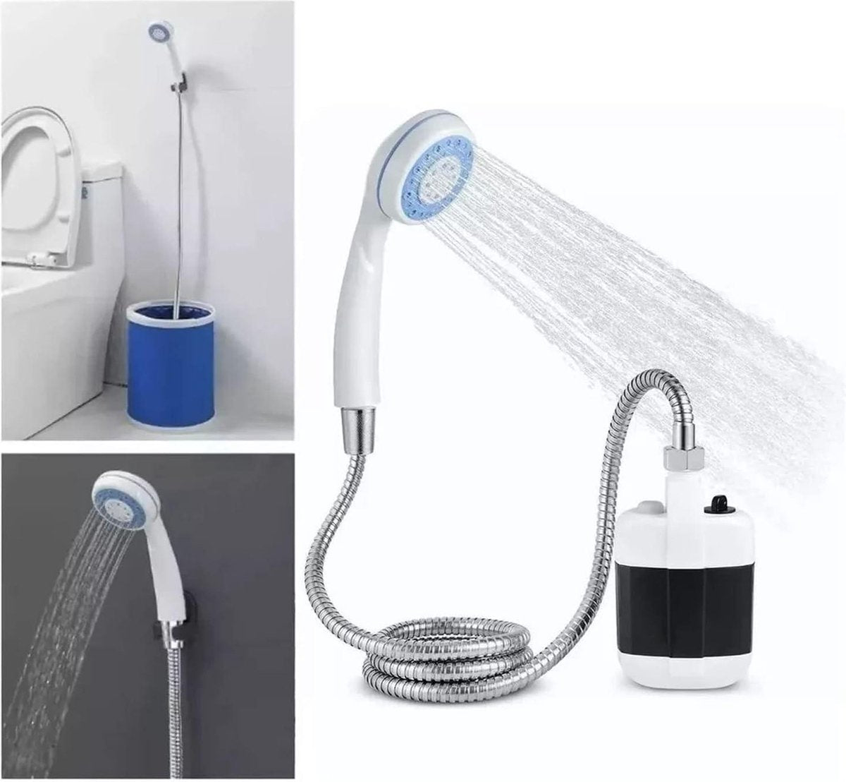 Draagbare Douche - Camping Douche - 4 tot 5 L/min - Outdoor Camping Douche - 2200mAh Oplaadbare Batterij - Elektrische Verwarmde Douchekop - voor Camping - Hiking en Reizen