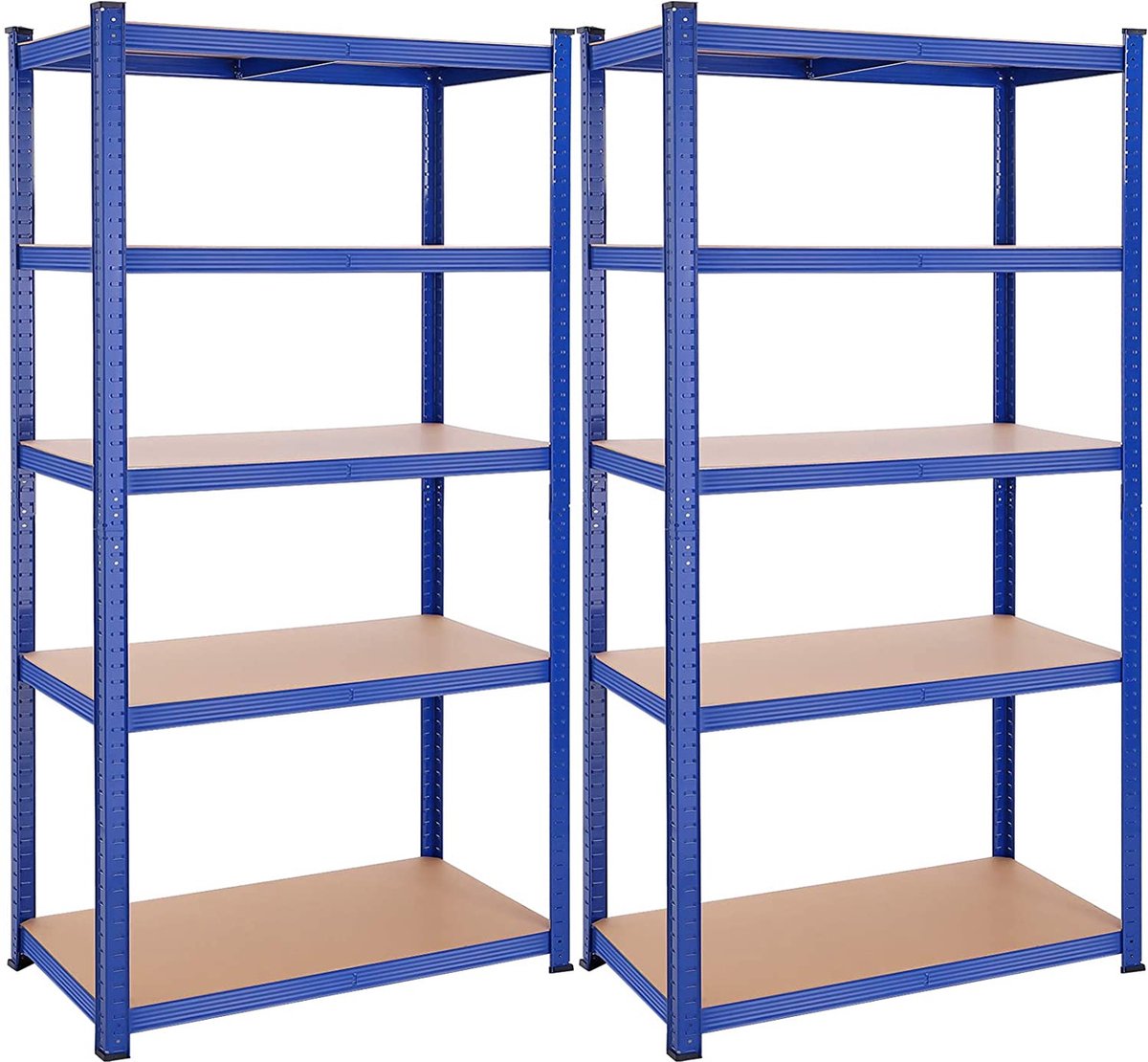 Zware Metalen Magazijnstelling - 200x100x50 cm - Draagvermogen 875KG - 5-Laags Verstelbare Opslagrek - Blauw