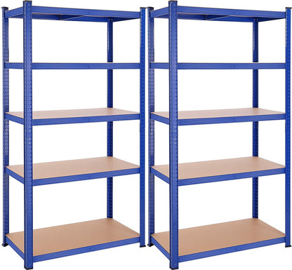 Zware Metalen Magazijnstelling - 200x100x50 cm - Draagvermogen 875KG - 5-Laags Verstelbare Opslagrek - Blauw