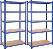 Zware Metalen Magazijnstelling - 200x100x50 cm - Draagvermogen 875KG - 5-Laags Verstelbare Opslagrek - Blauw
