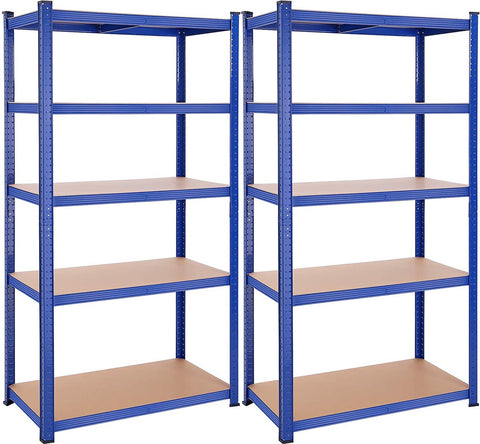 Zware Metalen Magazijnstelling - 200x100x50 cm - Draagvermogen 875KG - 5-Laags Verstelbare Opslagrek - Blauw