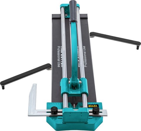 Handmatige Tegelsnijder - Keramische Tegelsnijder - met Dubbele Rails en Beugels - Aluminium - 800mm - voor het Snijden van Tegels, keramiek, Porseleinen Tegels - Blauw