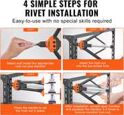 Blindklinkmoertang - Blindklinktang - 13 Stuks - Moeren En Doornen - M3 M4 M5 M6 M8 M10 M12 Handmatig - Geschikt voor Blindklinken Machine - Draadmoeren Blindklinknagels