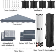 Partytenten - Partytent opvouwbaar - Paviljoen - Party tent - Partytent 3x3 -waterdicht - easy up - zijwanden