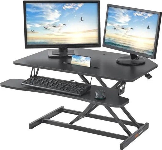 Dubbel laags Bureau - In Hoogte Verstelbaar - 80x40cm - Computertafel - Laptoptafel - Bureau