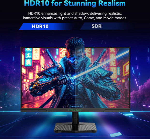Gaming Monitor - 24.5” 2560*1440 QHD FAST IPS Display - 240Hz Refresh Rate - 1ms GTG - 95% DCI-P3 - HDR10 - Adaptive-Sync - Dynamic OD - Game Rush Mode - PIP &amp; PBP Display - Versatile Picture Modes - Low Blue Light - VESA Wall Mount