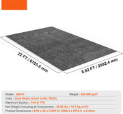 Garagevloermat - 2,7x 6,7m - Tapijtdikte 2.4 mm - Garagemat Servicemat - Materialen Vilt en TPE - De Matten Zijn Gemakkelijk Schoon te Maken - Vetbestendig en Herbruikbaar - Grijs-Zwart