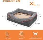 Hondenkussen XL - Orthopedisch hondenbed - 97x72x29,5cm - Premium Foam - Antislip Oxforddoek - Wasbaar - Waterdicht - Lounger - Grijs