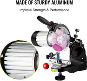 Aluminium Kettingzaag - Zaagkettingslijper - 230W - 3000 RPM - Werklamp & Antislip handvat - Kantelbare bankschroef - 5,5 Inch Slijpschijven - Breed toepasbaar