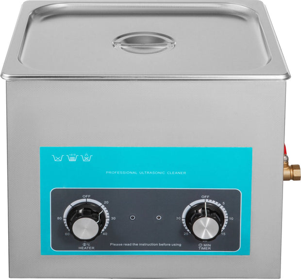 Ultrasoon Reiniger - 15 L - met Verwarmingstimer 20-80°C - 360W -  Roestvrij Staal - Professionele Ultrasone Reinigingsapparaat - voor het Reinigen van Vinylplaten, Sieraden, Brillen, Laboratoriumbenodigdheden - Zilver