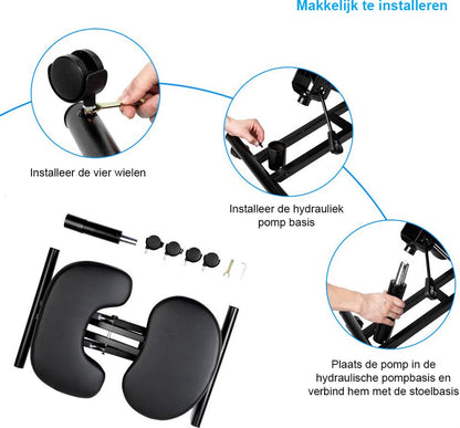 Ergonomic Kneeling Chair with Adjustable Height, Wheels and Comfortable Cushion - Healthy Sitting Posture Chair for Office and Work - Ergo Kneeling Chair with Smooth Wheels and Soft Seat - Office Chair for Back Comfort and Productivity
