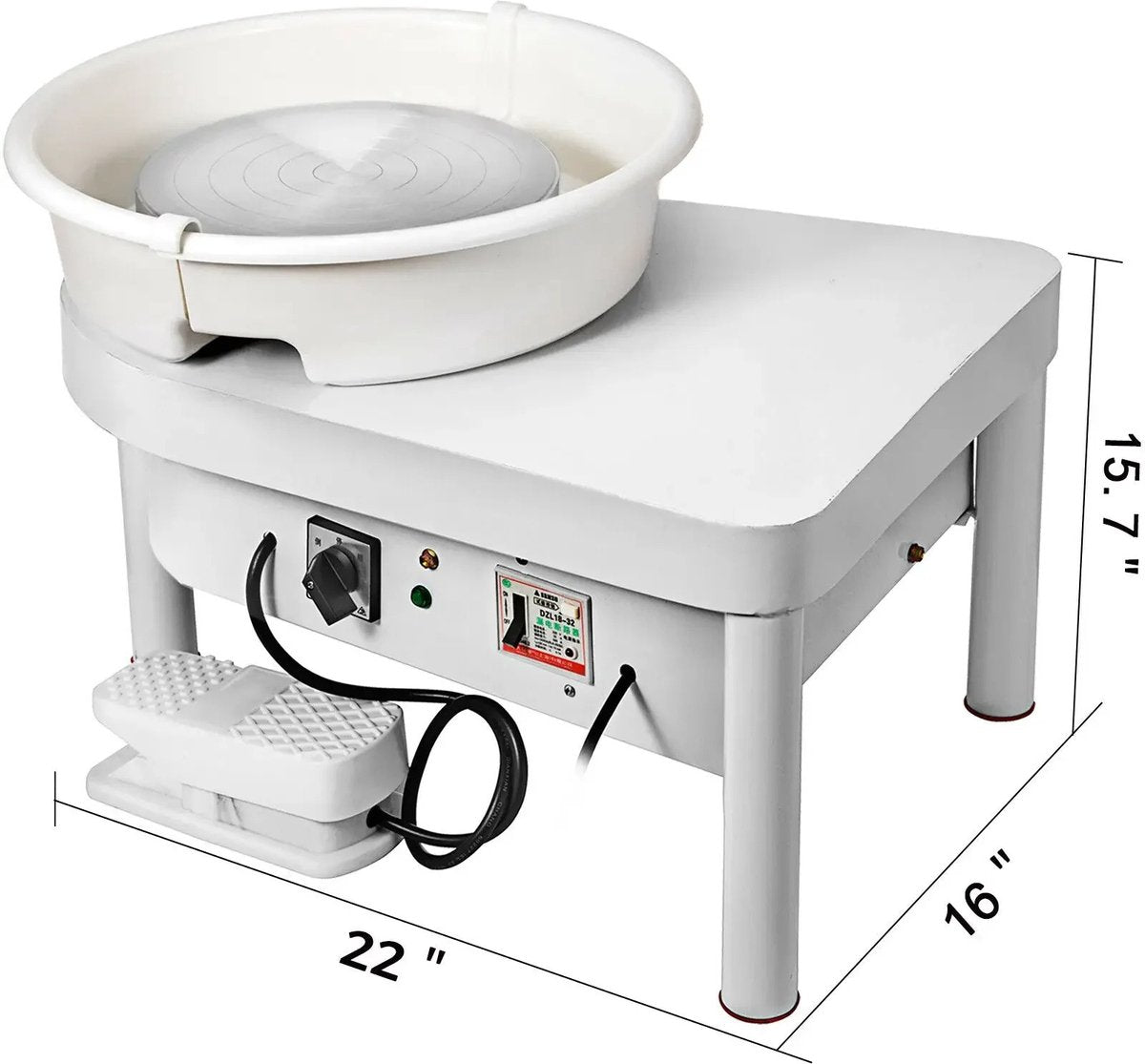 Pottenbakkersschijf Set - Inclusief Tools - Boetseerschijf - Draaischijf Pottenbakker - Pottenbakken Draaiplateau - Keramiek - 300W - 25CM - Wit