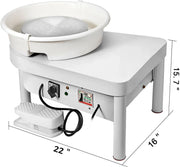 Pottenbakkersschijf Set - Inclusief Tools - Boetseerschijf - Draaischijf Pottenbakker - Pottenbakken Draaiplateau - Keramiek - 300W - 25CM - Wit