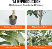 Kunst olijfboom - Kunstplant - 150 cm hoog - Laag onderhoudsboom voor thuis - Veilig PE materiaal - Anti slip kantelbescherming