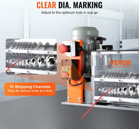 Draadstripmachine - 1,5-32 mm - 750W - Elektrisch Koperdraad Strippen Machine - Gemaakt-10 Kanalen en 10 Snijbladen - voor het Strippen van Koperdraad