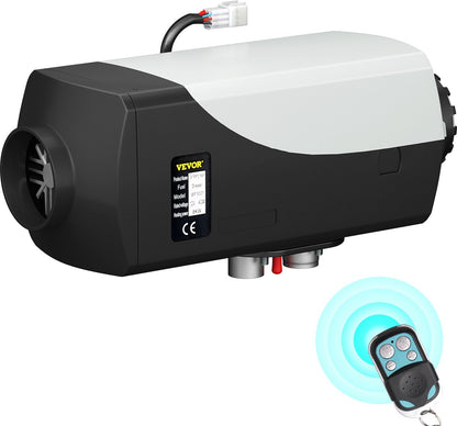 Diesel Standkachel 12V 8KW - Diesel Heater - Met een Intelligente LCD - Monitor en Afstandsbediening - Brandstoftank van 10 L - Luchtverwarmer - Autoverwarming - Auto Heater - Voor Auto Vrachtwagens Camper Boot - Zwart - Wit
