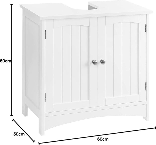Wastafelonderkast - Zonder wastafel - Badkamermeubels - Badkamer opbergkast - 30D x 60W x 60H - Wit