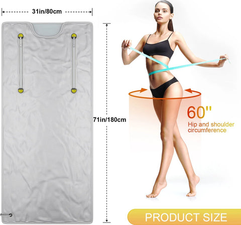 Saunadeken - Afslanken - Warmtedeken - Infrarood - Saunadeken Voor Gewichtsverlies - 180 cm X 80 cm