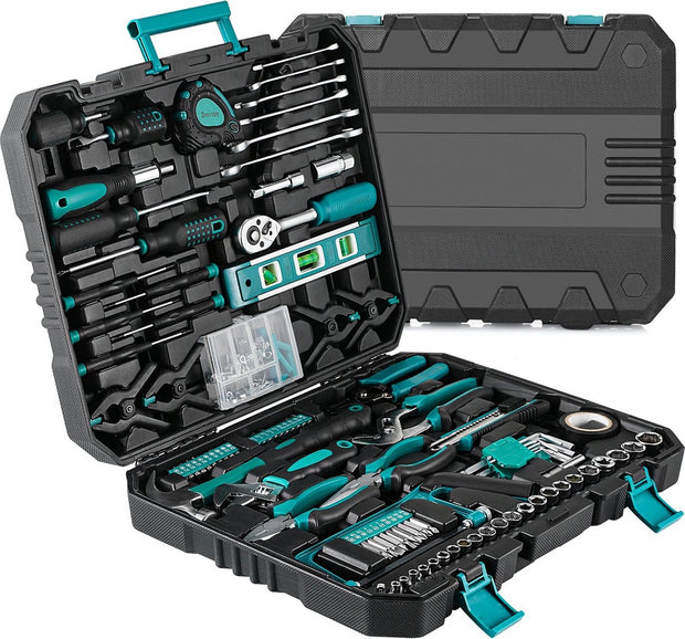 Gereedschapset 198 Delig - Gereedschapskoffer- Universeel Gereedschap - Professionele Kwaliteit - Zeer Uitgebreid voor Thuis én Werk - Schroevendraaierset - Ratelsleutelset