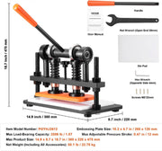 Snijmachine P7 - Premium Embossing - Tot 1500kg - Pons Machine - Leerbewerking - Duurzaam en Robuust - Ergonomisch Ontwerp - Plaat 26x12cm - Papier - Rubber - Textiel