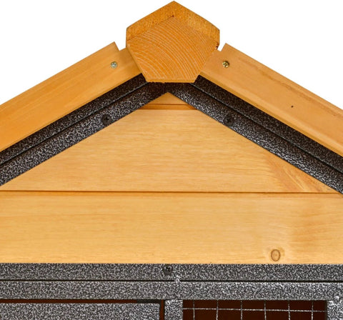 Konijnenhok voor buiten - Weerbestendig - Met ren - Kooi - Groot konijnen hok - Zwart