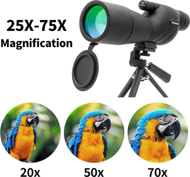 Spotting Scope - Telescope - Waterproof - 45 Degrees - BAK-4 Slanted Eyepiece - Table Tripod - Mobile Phone Adapter - Birdwatching - Celestial Observation