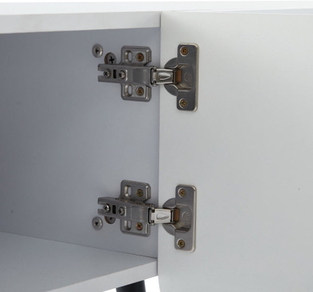 Modern Tv-kast - in Wit - Met een Uniek Patroon - 180x 40x45cm - voor Televisie tot 80 inch - Twee Deuren - Kabelbeheer