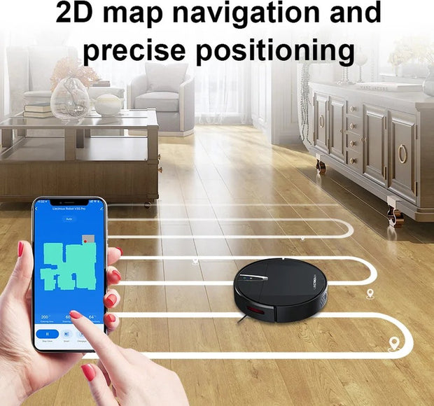Robotstofzuiger - Droog en nat dweilen - 4KPa Zuigkracht - Werkt met Alexa en Google assistant - Ideaal voor haren, tapijt etc
