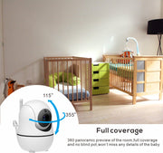 Babyfoon - Temperatuursensor - Nightlight - Afstandsbediening - Muziek - 5 Inch - Scherm - Video - Babyfoon Met Camera En Audio - 4X Zoom - 22Hrs accutijd - 1000ft - Bereik - 2-Weg - Audio - Powersaving - Intercom