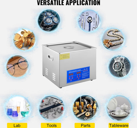 Ultrasoon Reiniger 5.8-6L – Roestvrij Staal – Professioneel Ultrasoon Reinigingsapparaat - met Digitale Verwarmingstimer – Voor Sieraden en Brillen