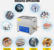 Ultrasoon Reiniger 9,6-10 L - Roestvrij Staal Professionele Ultrasone Reinigingsapparaat - Digitale Verwarmings Timer - Sieraden - Brillen - Tanden