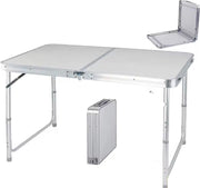 Klaptafel - Aluminium klaptafel - Schraagtafel - Camping tafel - Picknick tafel - Opvouwbaar - Aluminium - Waterdicht bewerkt MDF - Zilver