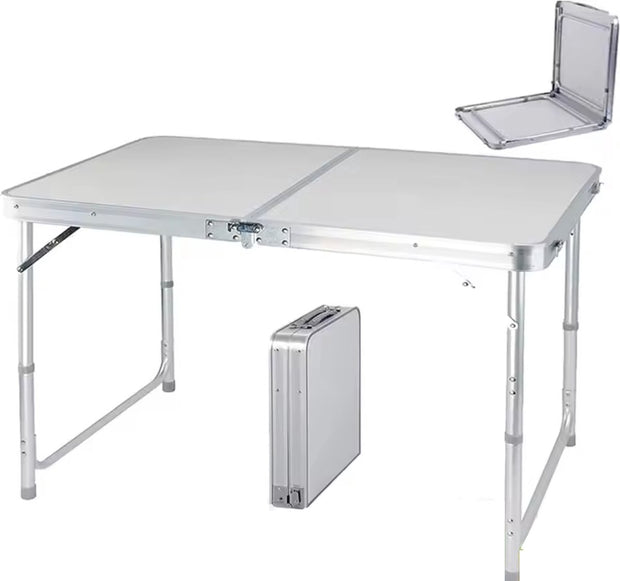 Klaptafel - Aluminium klaptafel - Schraagtafel - Camping tafel - Picknick tafel - Opvouwbaar - Aluminium - Waterdicht bewerkt MDF - Zilver