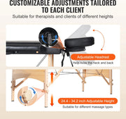 Massagetafel - Verstelbare Hoogte - Inklapbare Massagetafel - Massage Tafel - Behandeltafel - Massagetafels