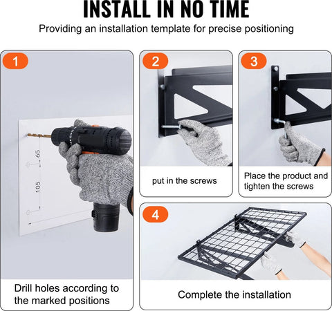 Opbergplank - Opbergplank Set van 2 - Garage Opberging - 0.6x1.2M