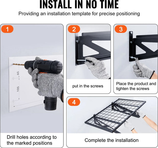 Opbergplank - Opbergplank Set van 2 - Garage Opberging - 0.6x1.2M