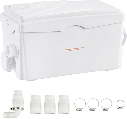 Afvalwaterpomp – 350W – 6000 L/U Debiet – 7M Opvoerhoogte – Hittebestendig en Antimicrobieel – Met 3 Waterinlaten voor Kelder - Keuken - Gootsteen - Douche en Badkuip