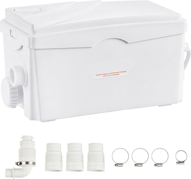 Afvalwaterpomp – 350W – 6000 L/U Debiet – 7M Opvoerhoogte – Hittebestendig en Antimicrobieel – Met 3 Waterinlaten voor Kelder - Keuken - Gootsteen - Douche en Badkuip