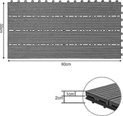 Patio Tuintegels - Kliksysteem - Antraciet - 30x60 cm