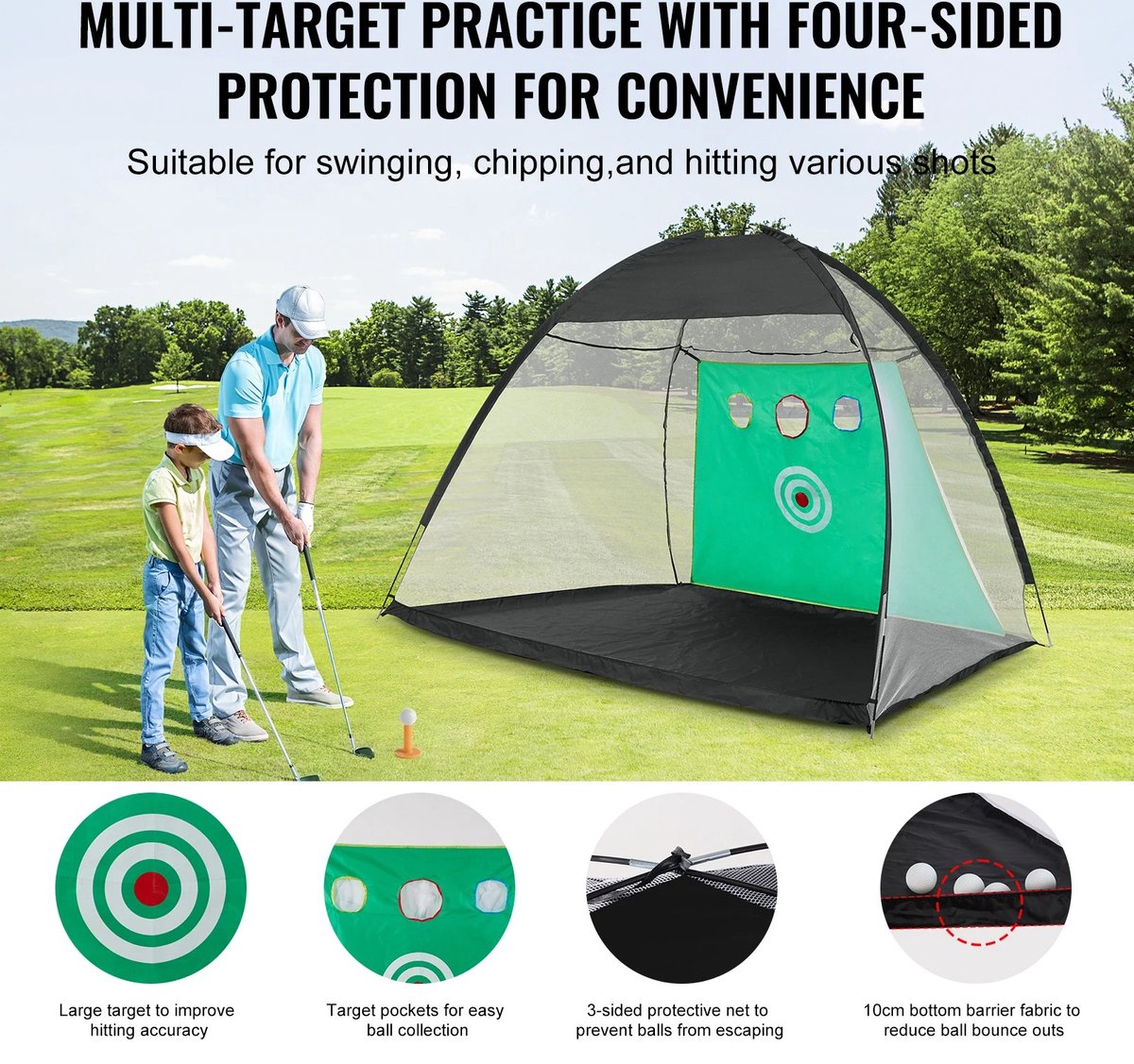 Golf Net - Golf Training Set - Including Accessories and Club