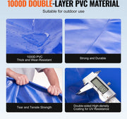 Water container for storage - 1000 liters - Blue PVC - Foldable - Net weight 8 kg - Durable